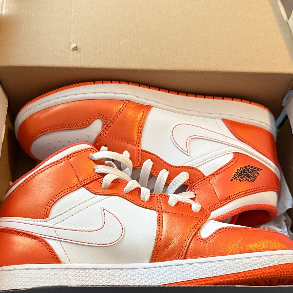Kids Orange and White Sneakers